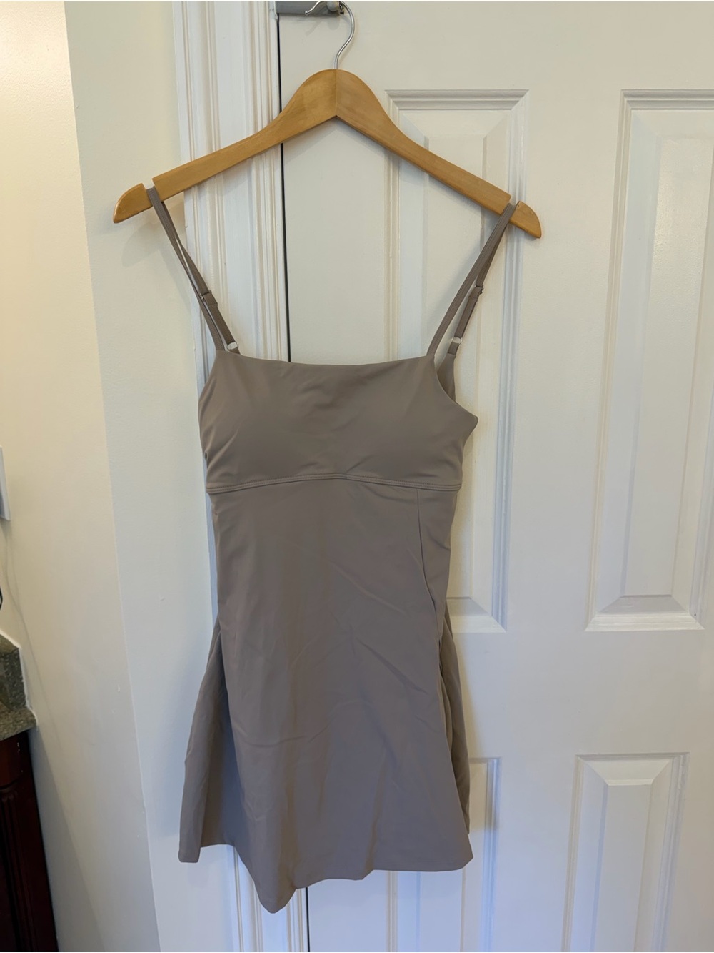Sleeveless Taupe Mini Dress with Adjustable Straps